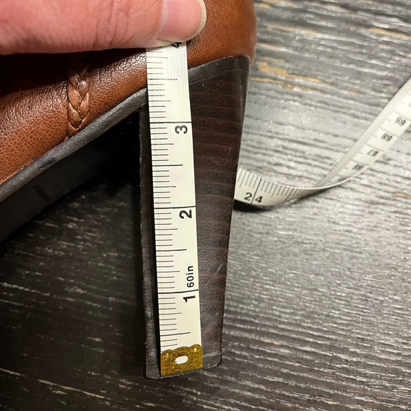 Frye Vicki - Brown Leather Ankle Bootie Stacked Heel Buckle - Size 11 - Picture 6 of 7